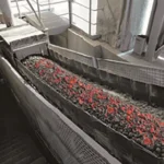 Heat resistant conveyor belt carrying red-hot bulk material