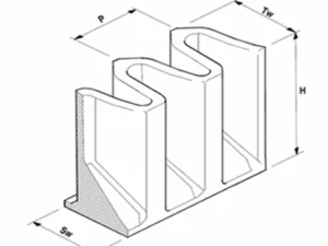 Corrugated rubber sidewall profile structure drawing